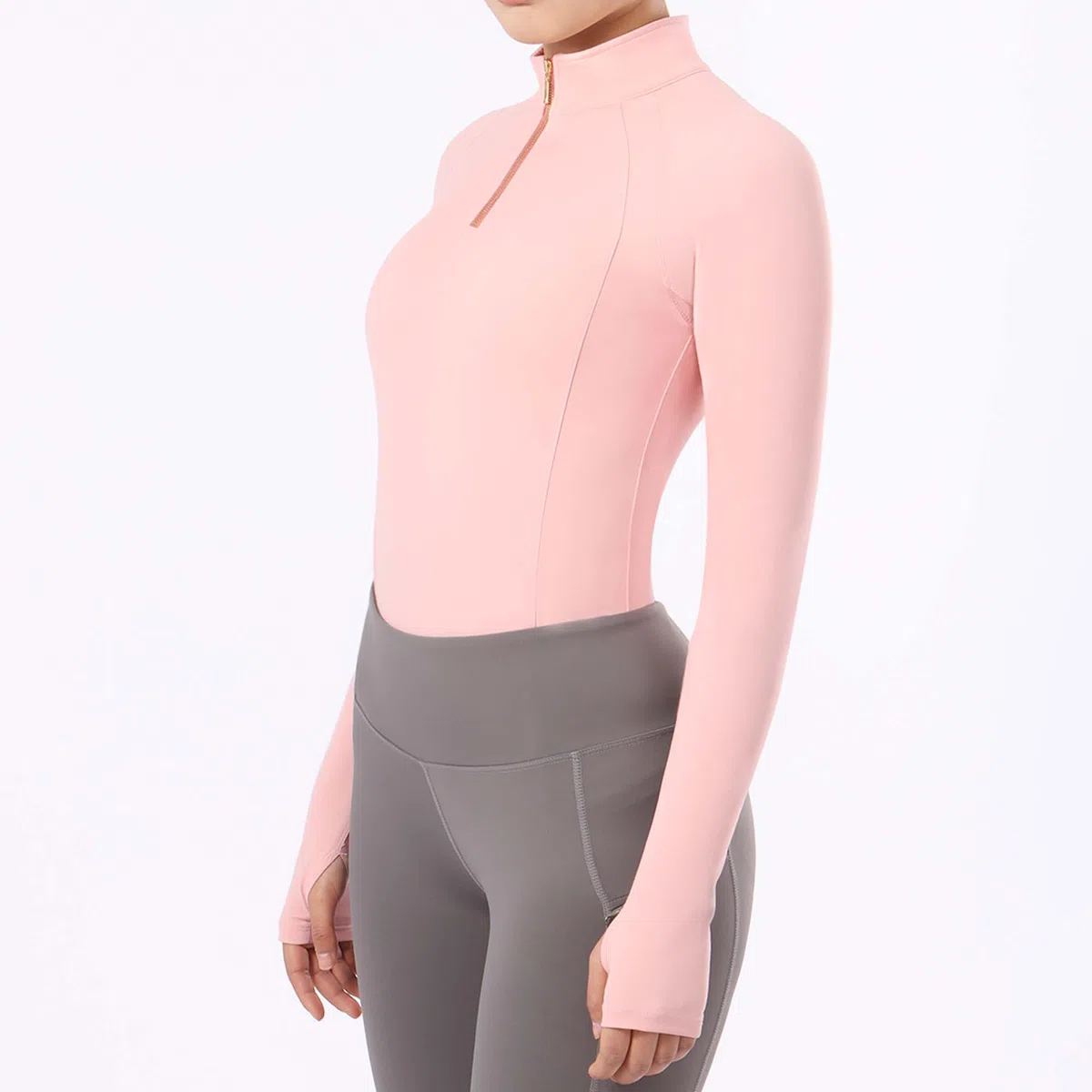 Harrison Howard Top equestre da donna a maniche lunghe, design a mezza rete, top estivo ad asciugatura rapida con scollo alla moda