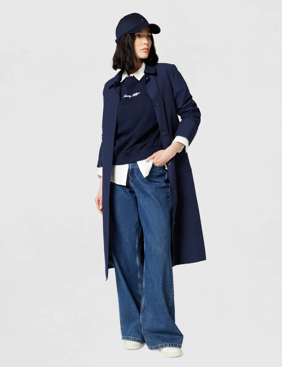 Tommy Hilfiger Donna Felpa Classic Script Terry Scollo Rotondo
