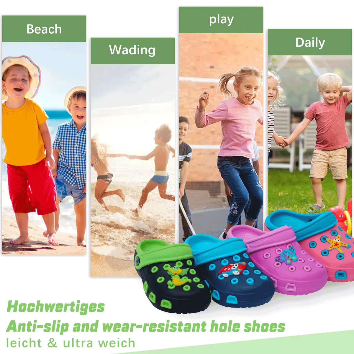 EDOTON Zoccoli e Sabot Bambini, Morbidi e Comodi Sandali da Giardino per Bambini Leggeri Antiscivolo con Motivo a Carino Ciabatte Bambino（Unisex）