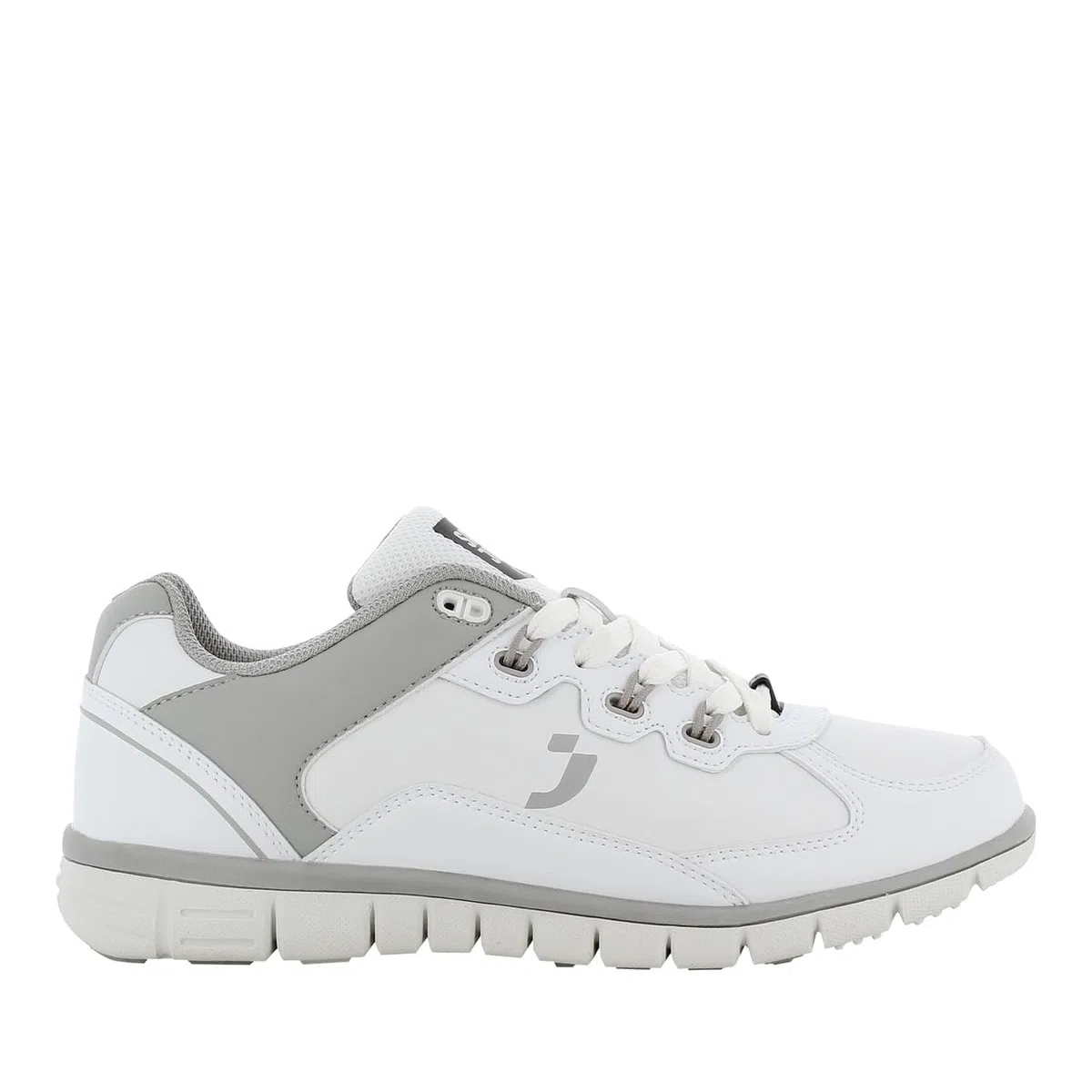 Oxypas Oxysport 'Sunny' Slip-resistant, Antistatic Leather Nursing Trainers, White/Grey (Light Grey), 5 UK (38 EU)