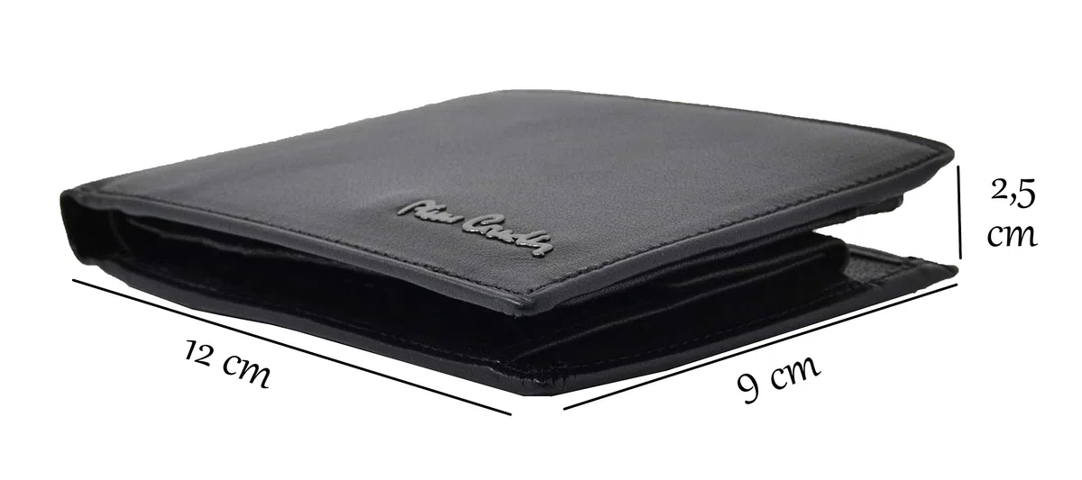 Pierre Cardin Portafoglio Uomo Nero in Vera Pelle con PROTEZIONE RFID e Scatola