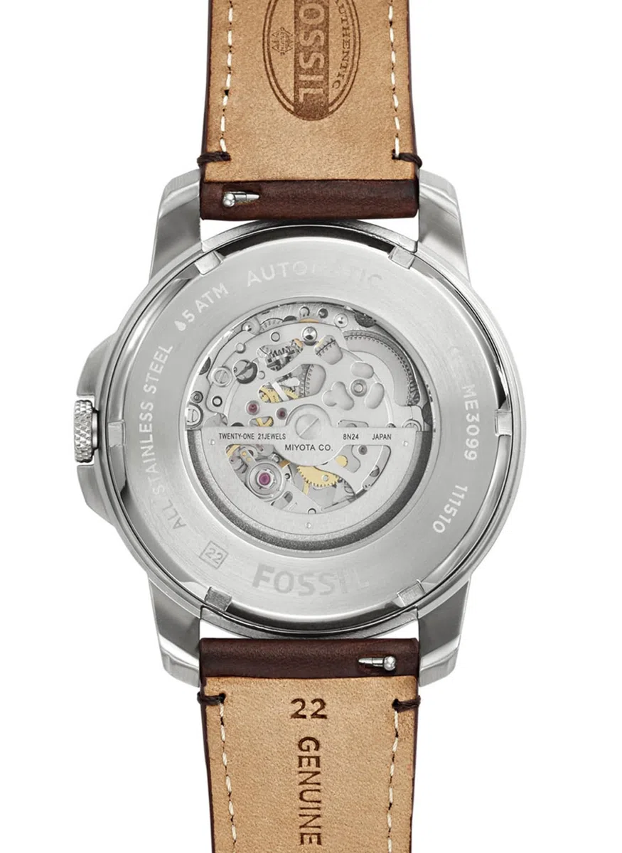 Fossil Orologio Analogico Automatico Uomo con Cinturino in Acciaio Inossidabile ME3099