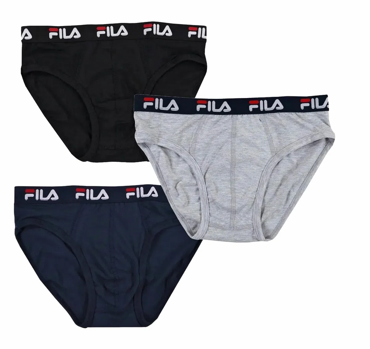FILA 3 Pezzi Slip Uomo Elasticizzato - Disponibili Vari Colori - Slip Uomo Cotone -