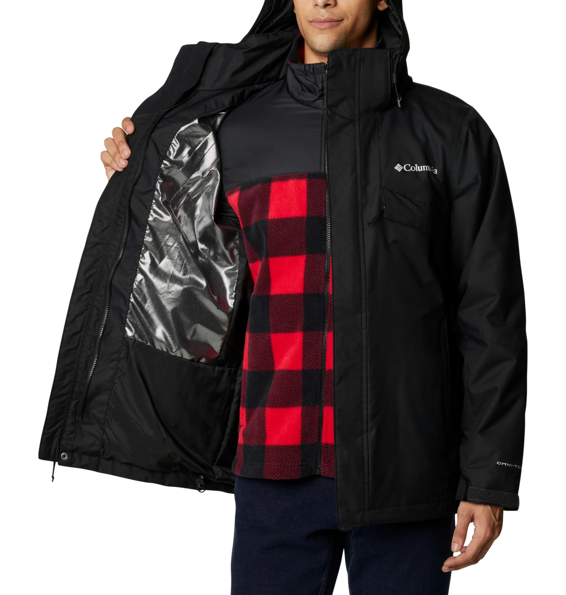 Columbia Men's Bugaboo Fleece Interchange Jacket, 3 In 1 Interchange Winter Coat, Ancient Fossil, Size L