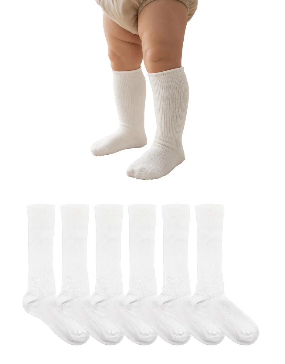 Prisco | 6 Paia Calzini Neonato 0-3 Anni Made in Italy - 100% Calze Unisex Cotone Filo di Scozia senza Lastex - Abbigliamento Prima Infanzia con Confezione Regalo