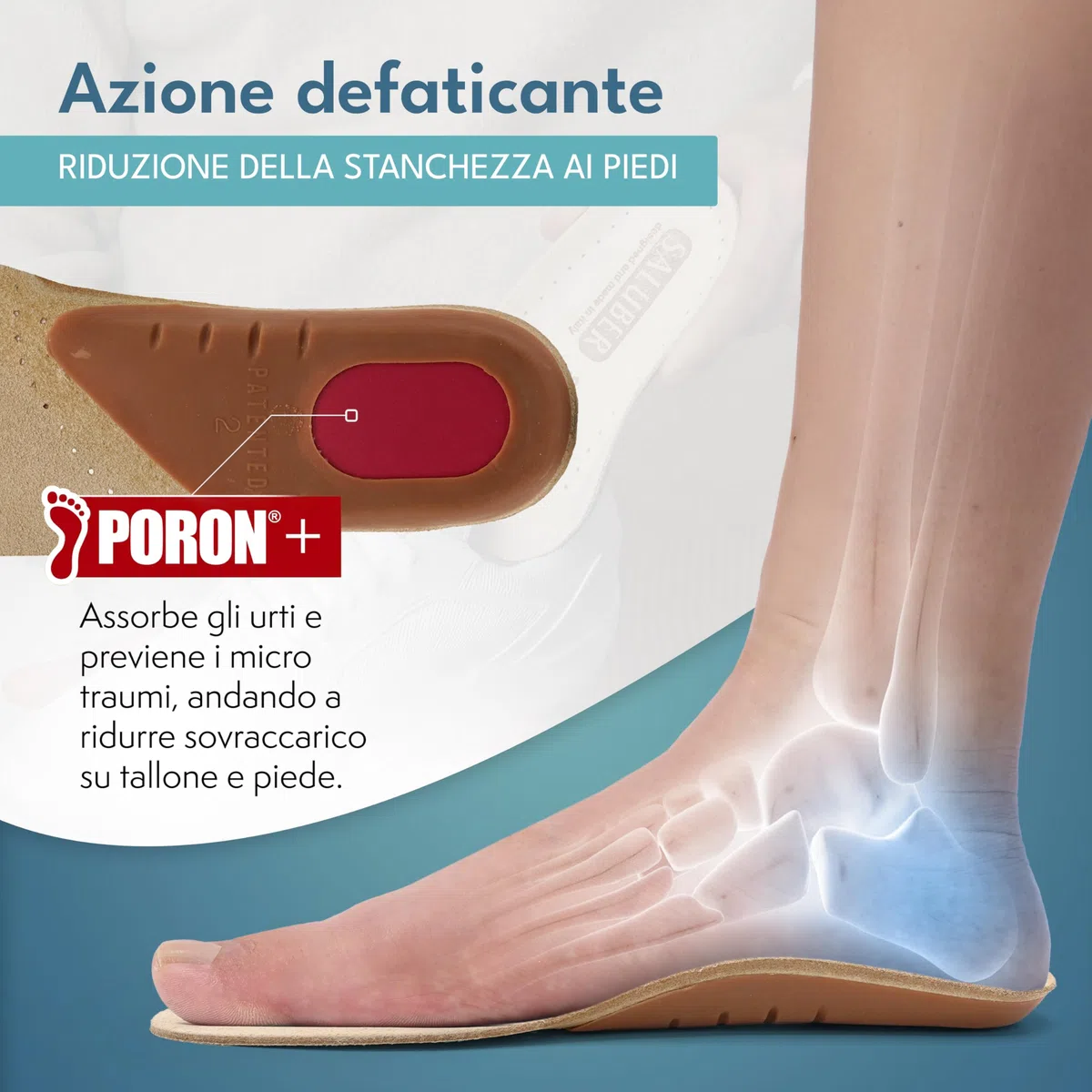 Solette Saluber Style Daily 405, ortopediche, Tecnologia Poron+ Ammortizzante, Solette Scarpe ad Azione Traspirante Antiodore, Uomo e Donna, Assorbono Shock (42)