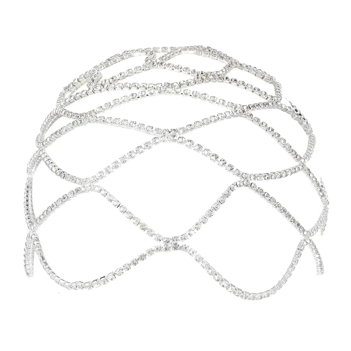 Copricapo in rete di strass, fascia per capelli in rete di strass, per accessori per capelli vintage anni '20