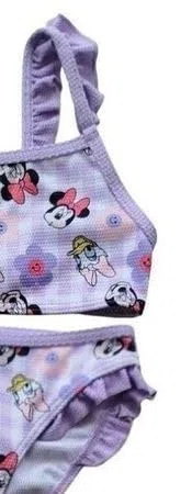 Disney Costume Minnie per Mare e Piscina, Costume da Bagno Due Pezzi Top e Mutandina per Bambina e Ragazza. (IT, età, 4 Anni, YE18088 Viola)