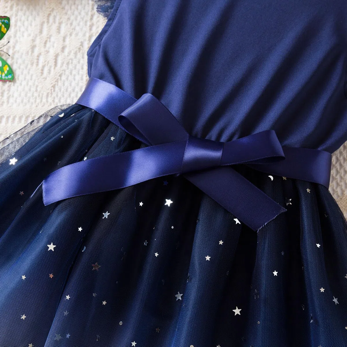 Vestiti Bambine Abito tutù con Volant Floreale Cielo Stellato Abiti Estivi da Principessa Abito Estivo