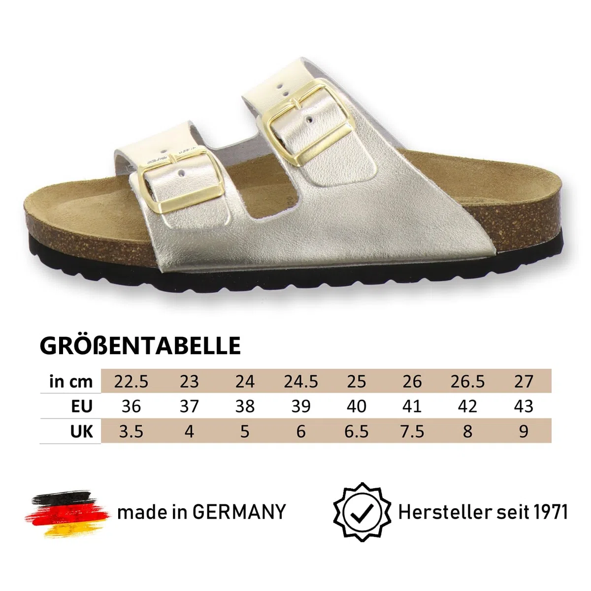 AFS-Schuhe 2100 - Sandali da donna, alla moda, in vera pelle, realizzati in Germania