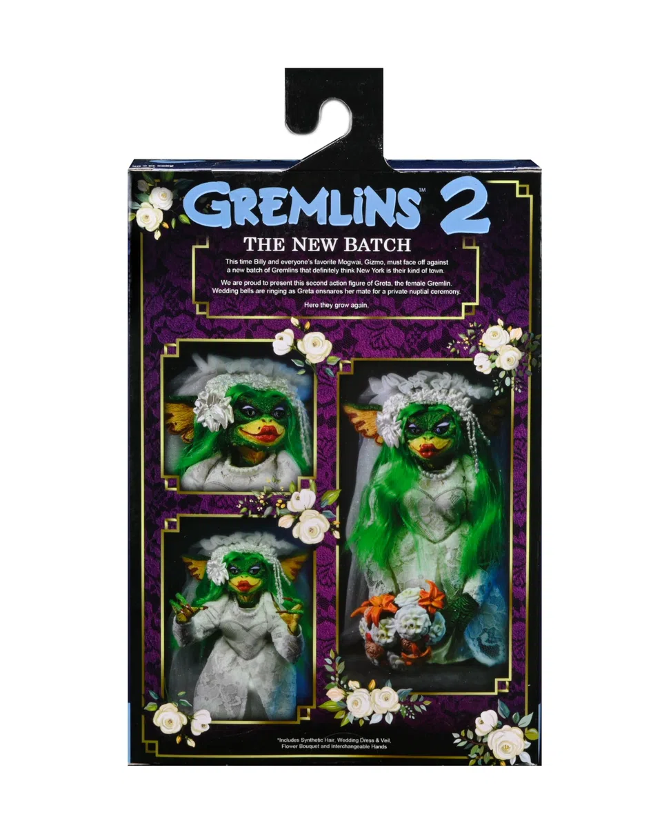 NECA 2022 Convention Exclusive Gremlins 2 Ultimate Greta in abito da sposa verde, verde, grande