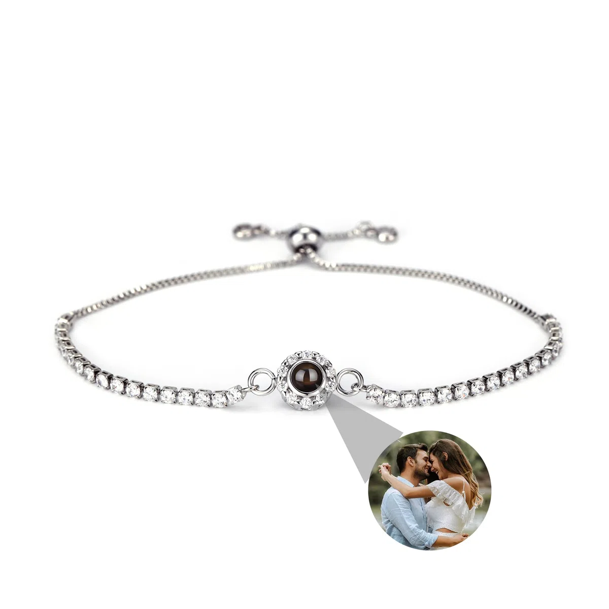 Braccialetti personalizzati con foto con foto all'interno, braccialetti di proiezione personalizzati con foto per donna uomo, bracciale con immagine circolare per la festa della mamma, compleanni