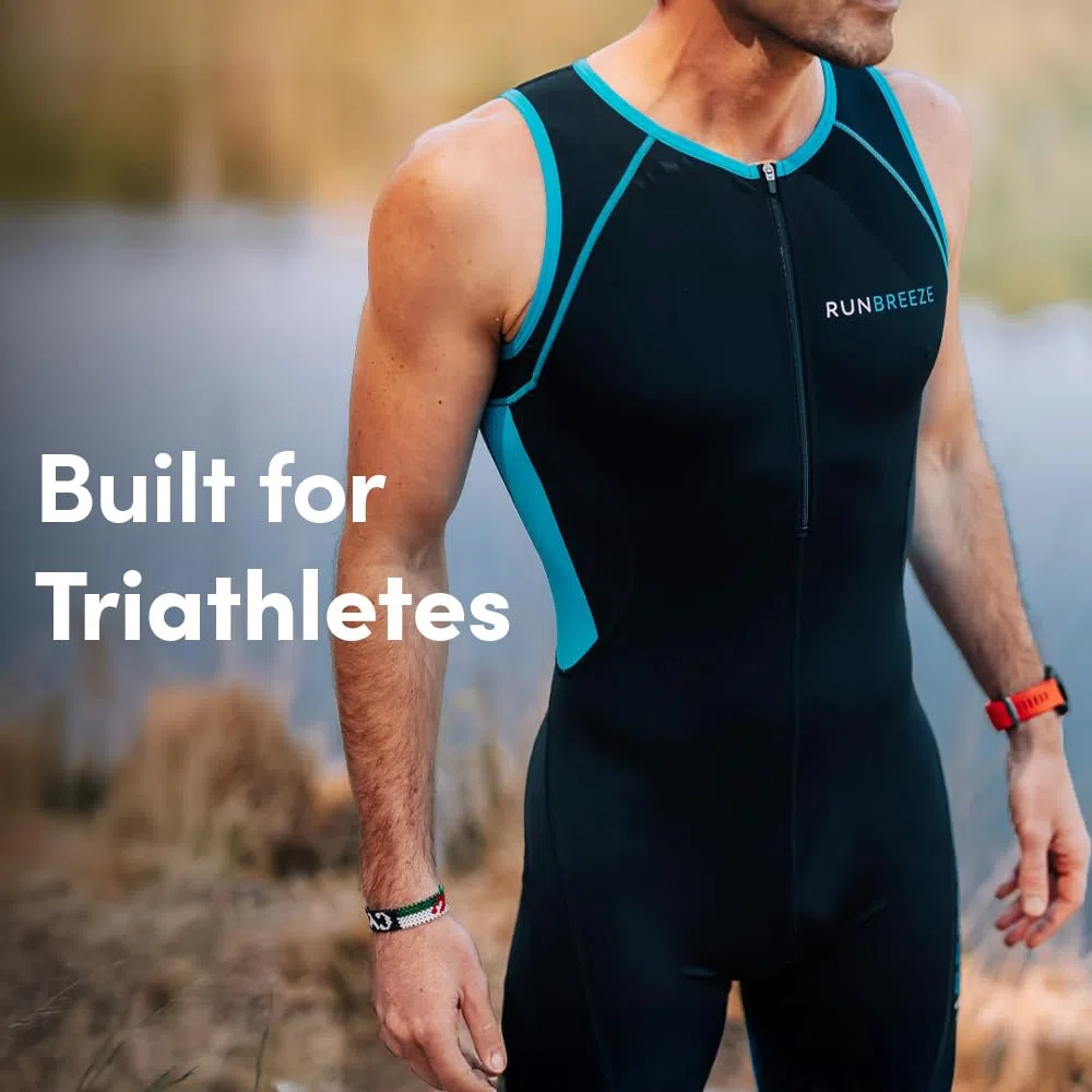 Tri Suit Mens – Triathlon Suit for Men, Breathable, Quick Drying Trisuit, Rear Pockets, Triathlon Suit Mens for Cycling, Swimming, Running