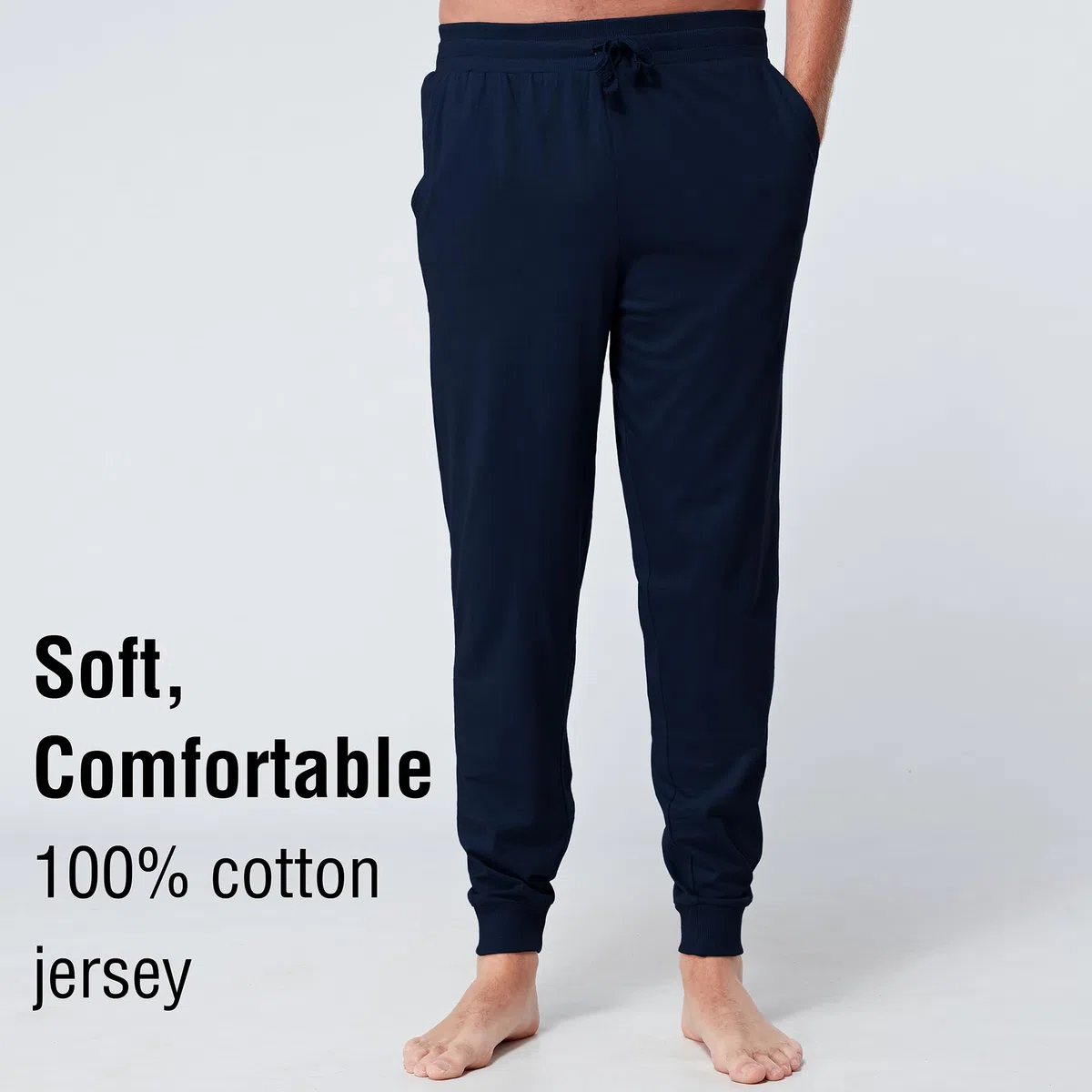 The Essentials Wardrobe Pantaloni da pigiama da uomo, in jersey di cotone, taglia S-4XL