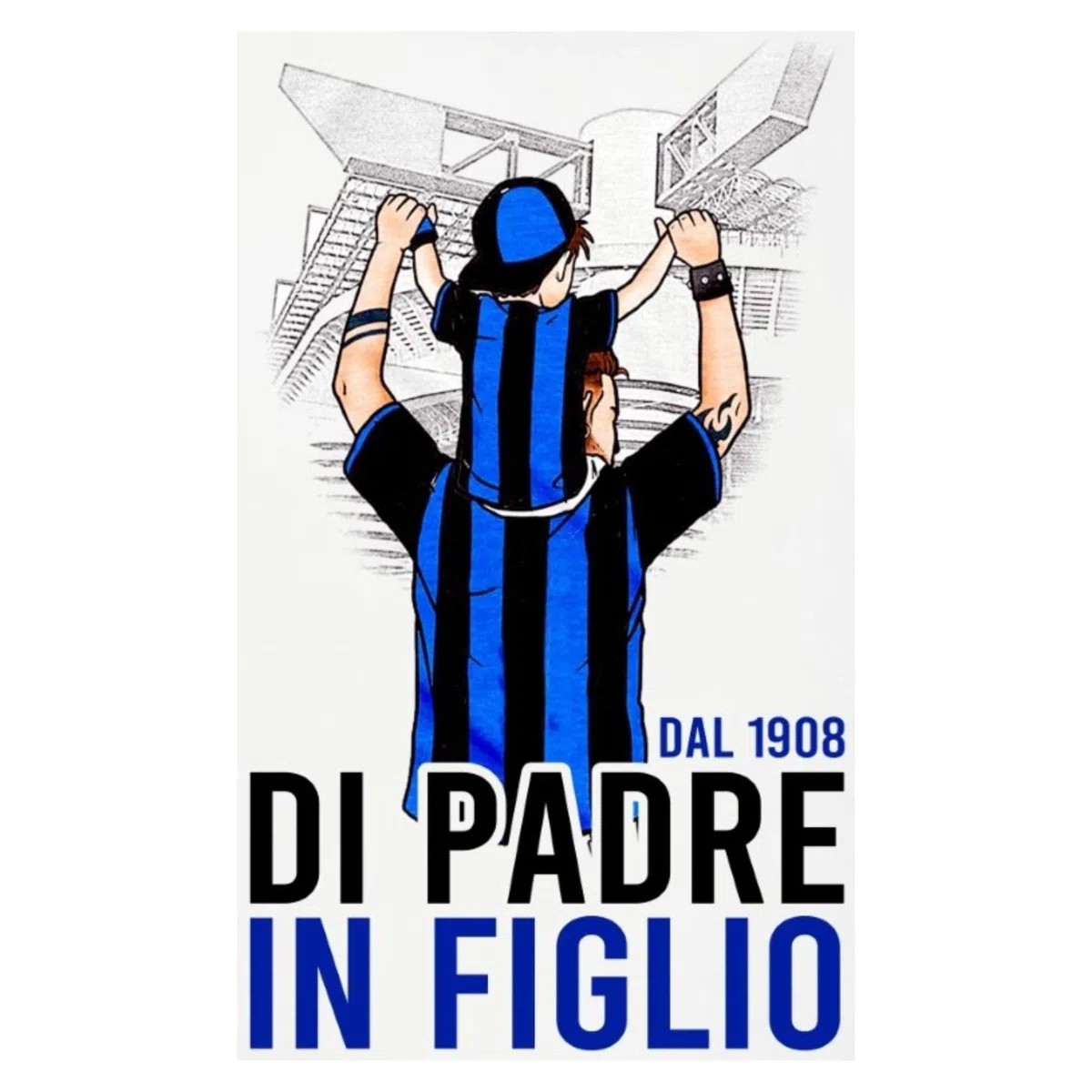 Maglia Interisti Neroblu di Padre in Figlio Figlia Personalizzabile
