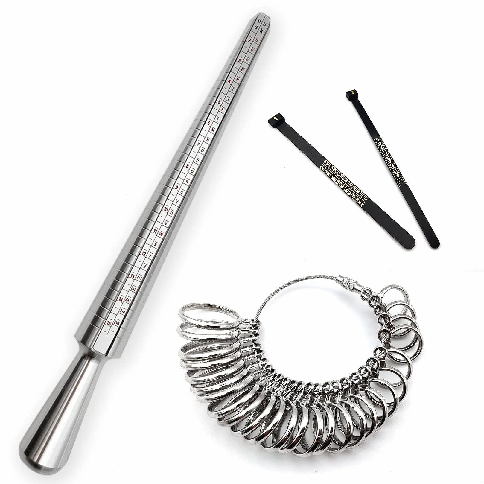 Set di Misurazione per Anelli, Misuratore Anelli, Calibro per Anelli Mandrino Misura, Anello Sizer Calibro Dita Kit, Finger Gauge Utensili Kit per Gioielli