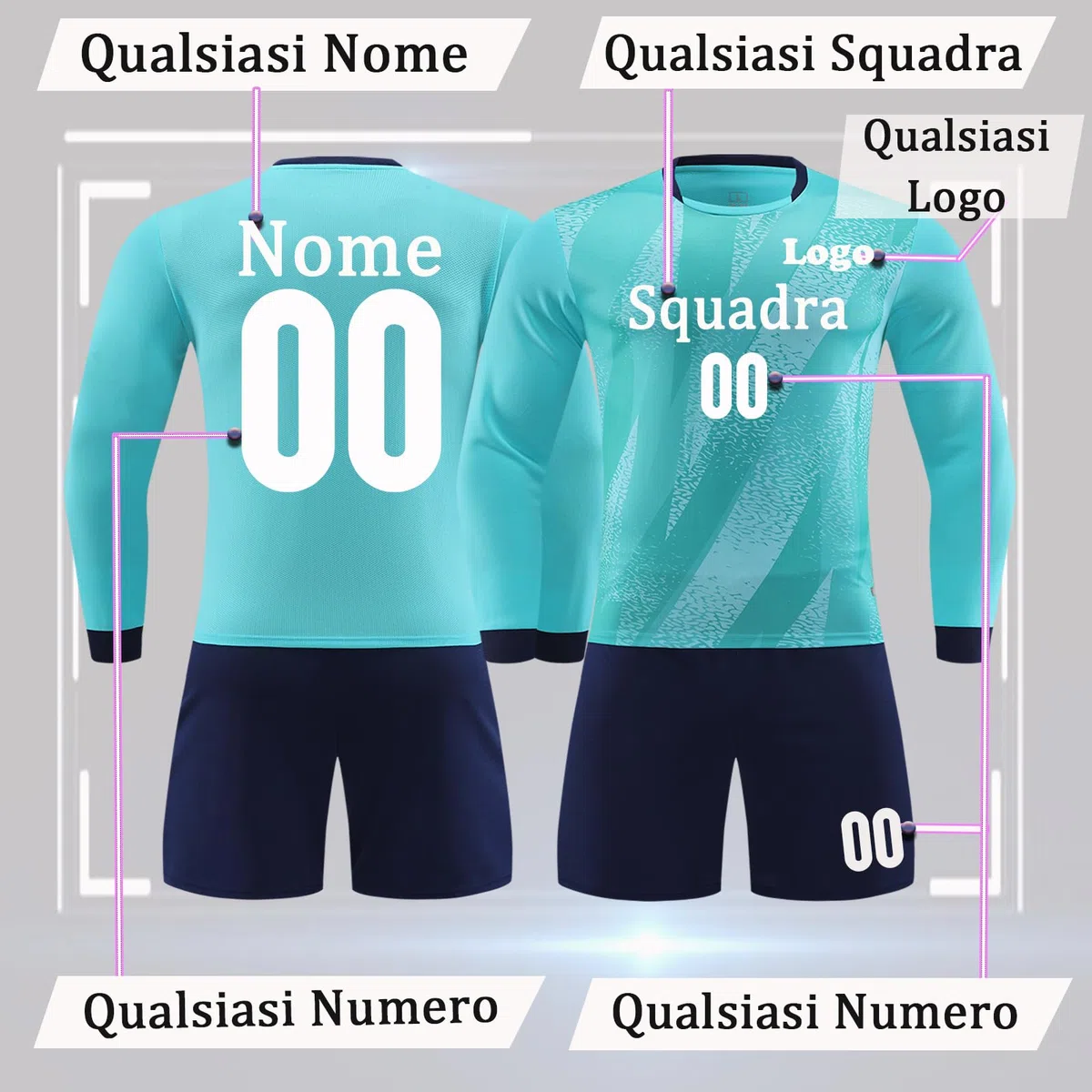 OPUTWDF Maglia Portiere Maglia Calcio Portiere Uomo Bambini, Divisa da Portiere Portiere Maglia da Allenamento Jersey A Maniche Lunghe