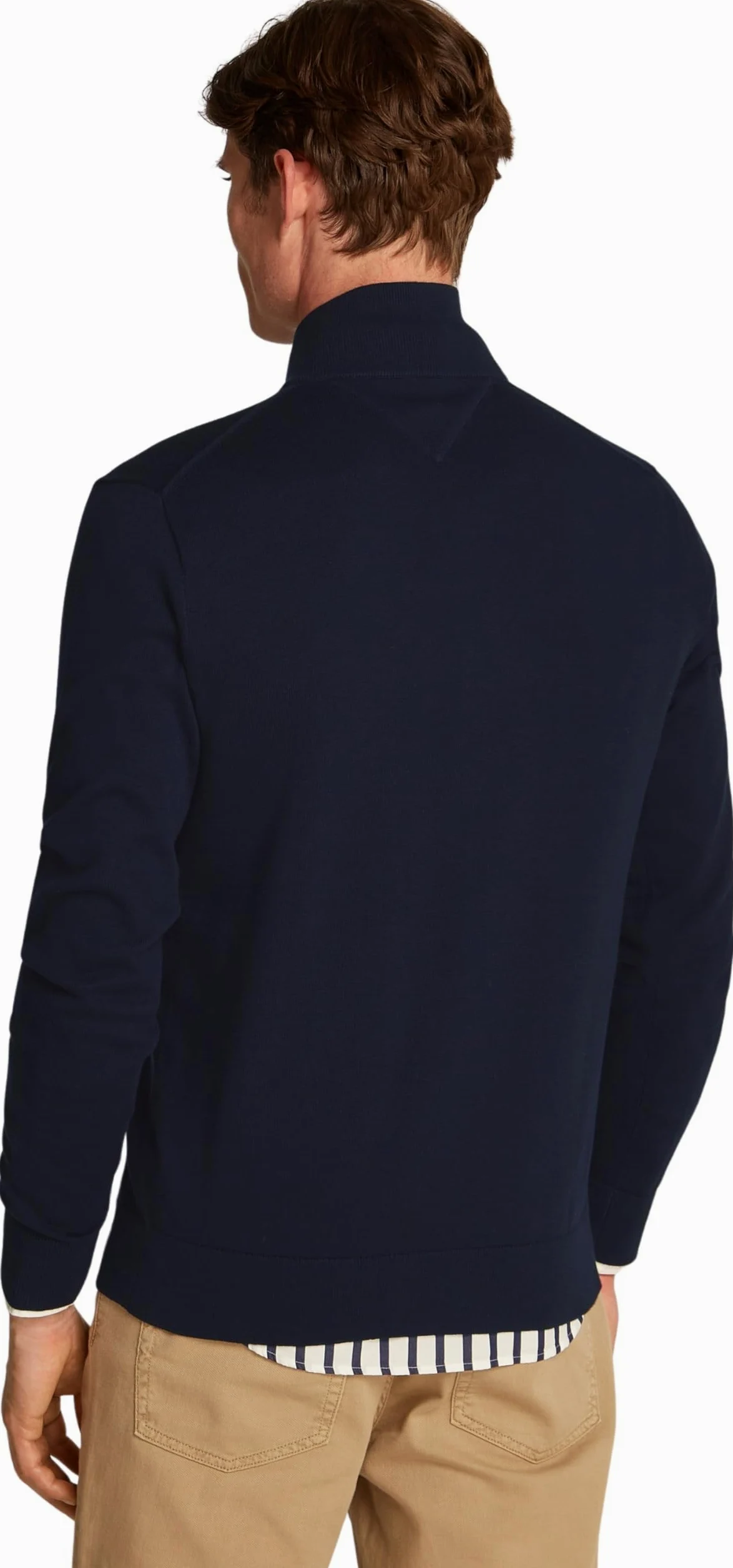 Tommy Hilfiger Uomo Pullover con Cerniera Essential Cotton Zip Thru Collo alla Coreana