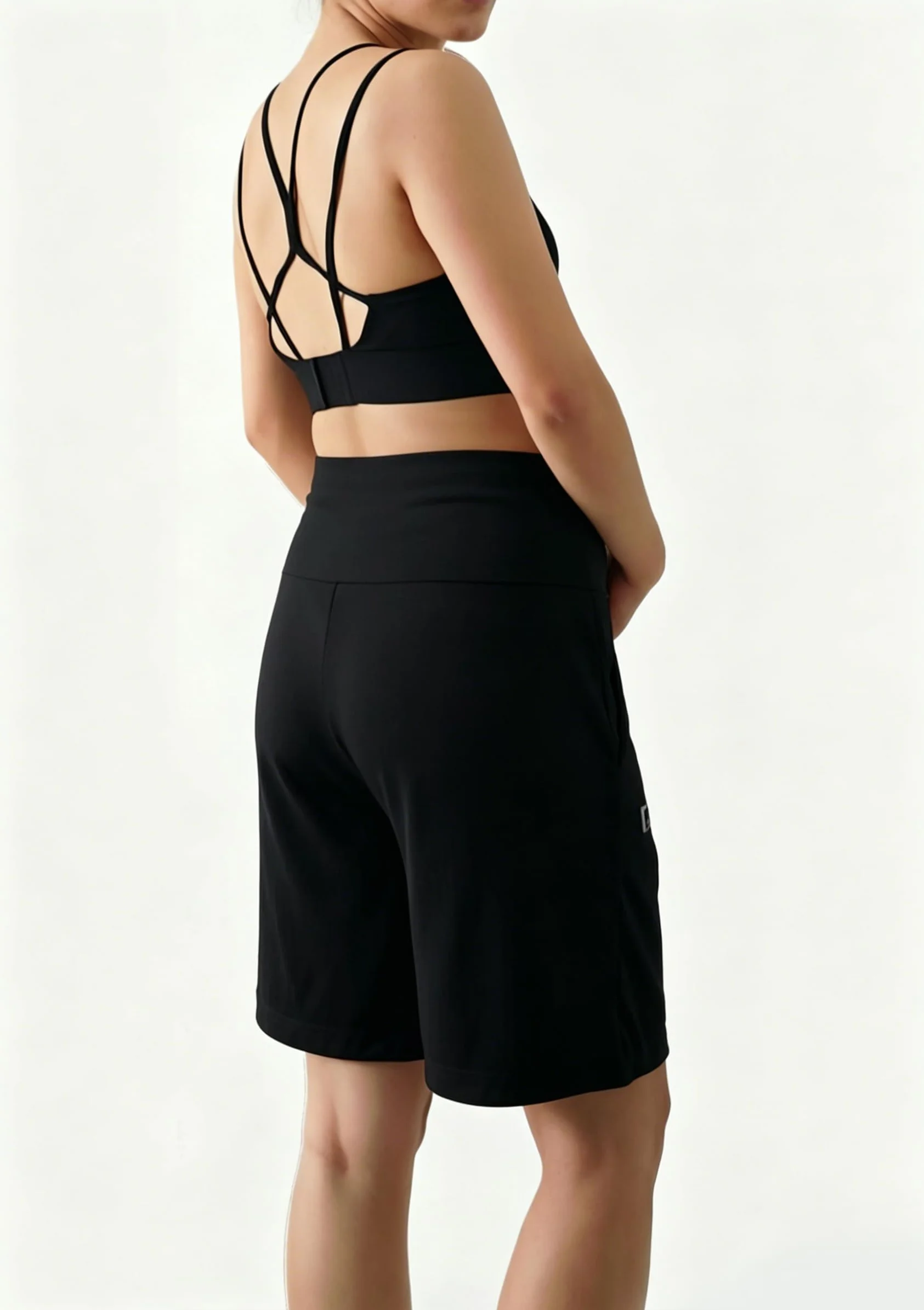 Pantaloncini Premaman Vita Alta – Gravidanza Pantaloncini Regolabili con Tasche, Comodi ed Elastici –Short Premaman per Allenamento, Yoga, Sport