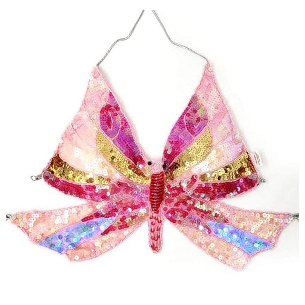 Baisdan Top a Forma di Farfalla per Danza del Ventre, Costume, Feste, Discoteca