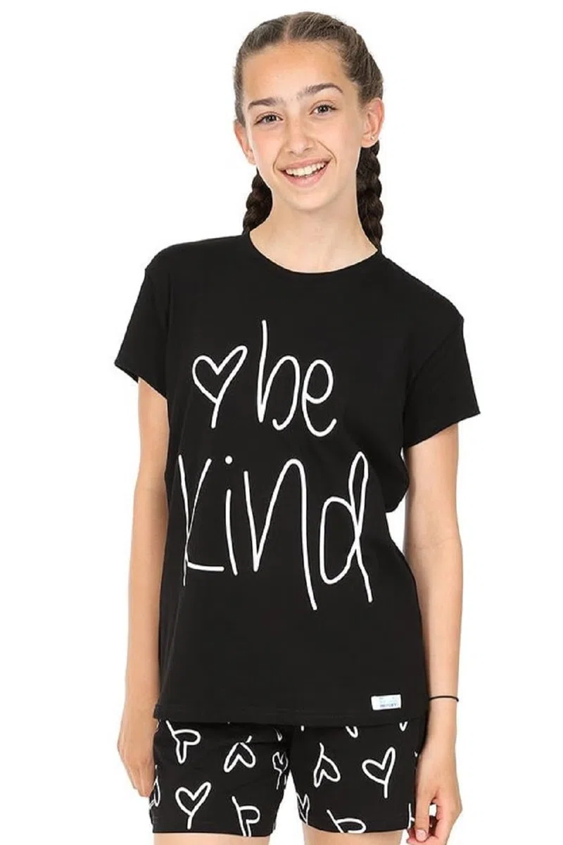thepyjamafactory Be Kind Love Ragazze Corta Cotone Pigiama Pjs per Bambini