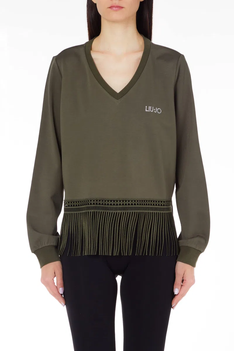 Liu Jo Felpa da Donna Estiva con Frange TA3149