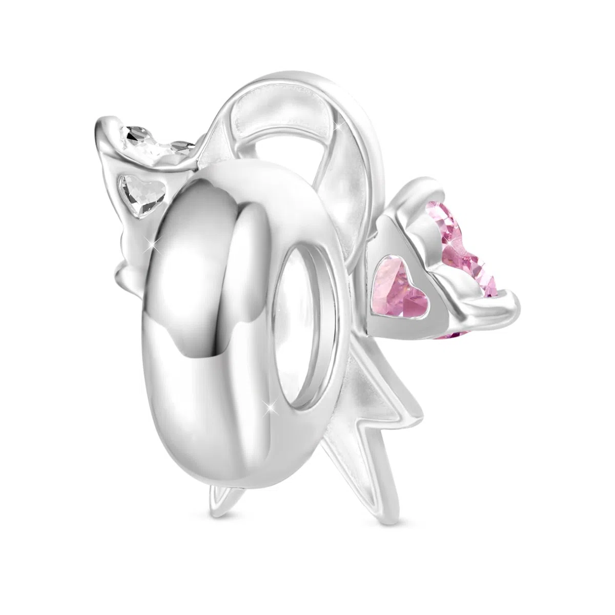 "Consapevolezza Del Cancro Al Seno" Ciondolo di Nastro Rosa in,Argento Sterling 925 Ciondolo Per le Donne Regalo Per Lei e Per La Mamma
