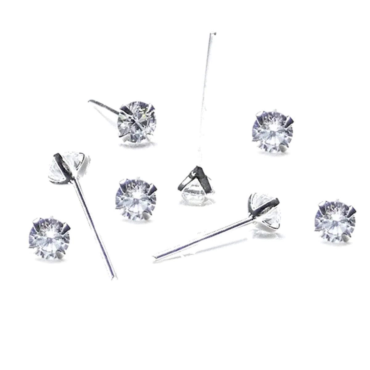 Generico 8 Pezzi Orecchini Naso, Piercing Naso Nasino, in Argento 925 Brillantino Zircone 2 mm