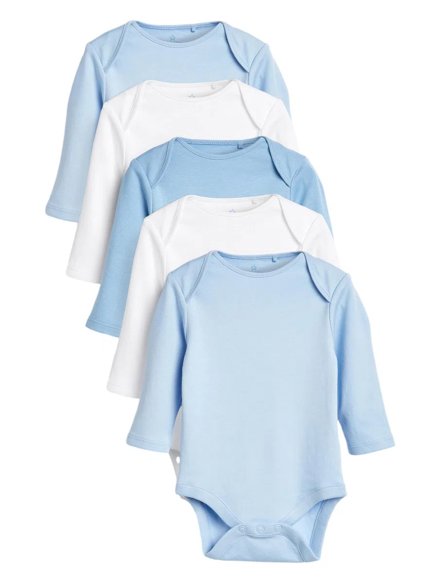 NEXT Bambini Confezione da 5 body bebè a maniche lunghe