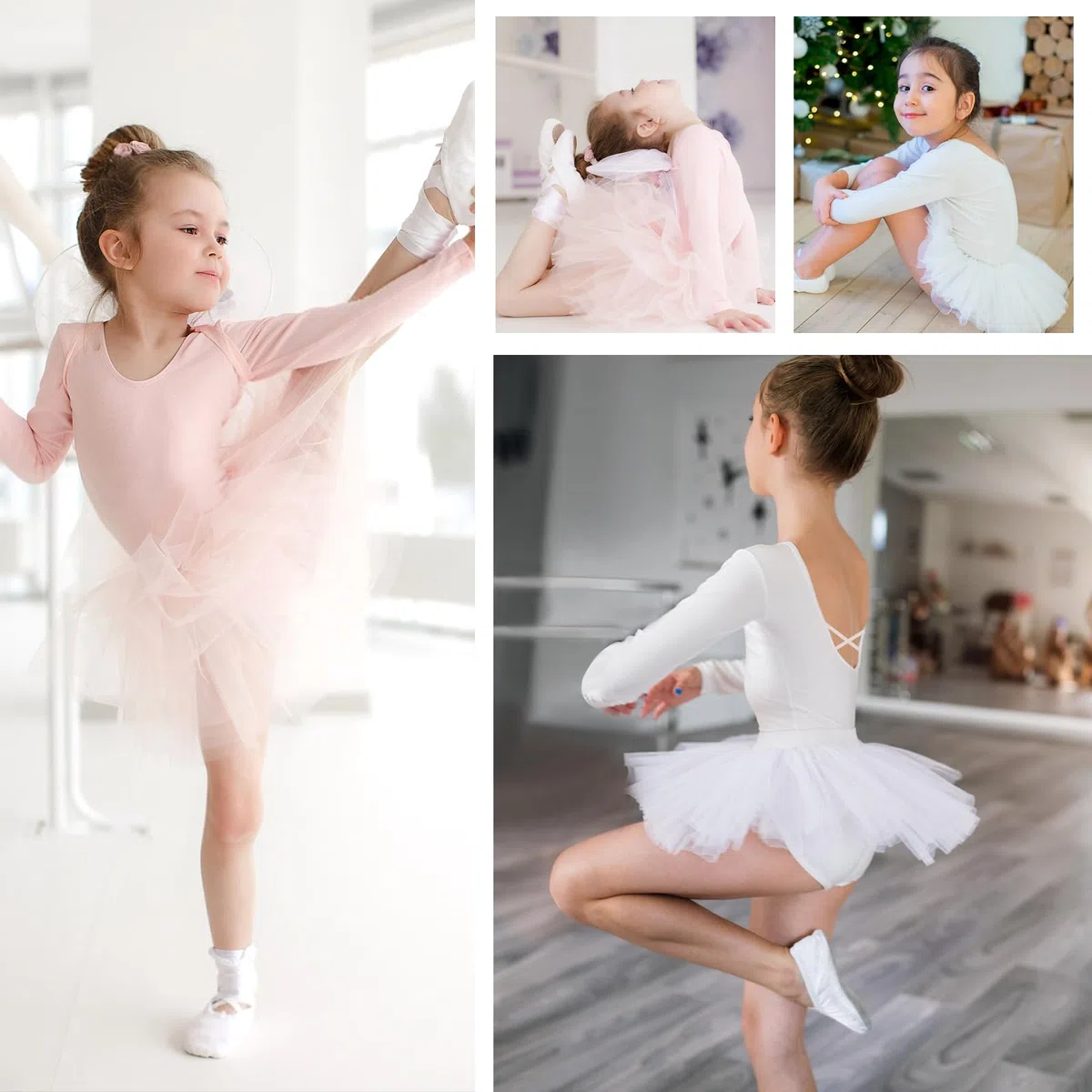Bezioner Ragazza Tutu per Danza Body da Balletto Leotard Vestito Ginnastica Manica Lunga