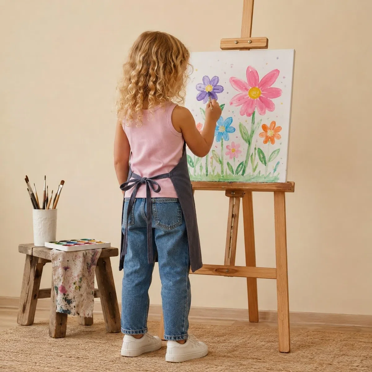 2-8 Anni Bambine Tinta Unita Canottiere Morbido 4 Pezzi Confortevole Canottiere Traspiranti per Bambini