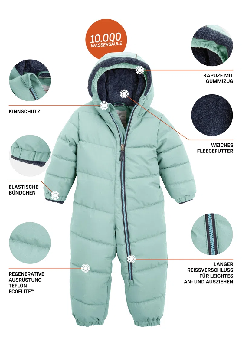 first instinct by killtec Fiow 32 Mns Onpc Tuta/tuta da neve in look piumino con cappuccio Unisex - Bambini e ragazzi (Pacco da 1)