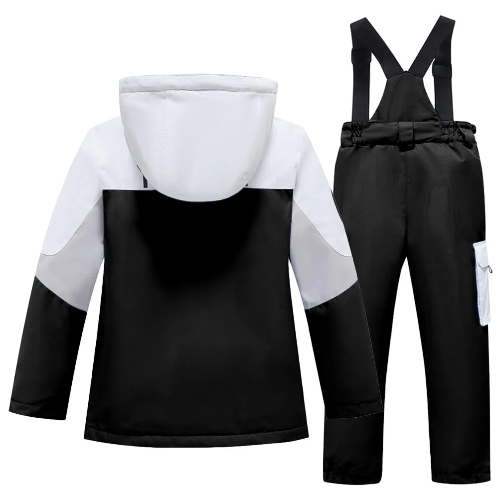 Tute da Neve Bambino e Ragazzi Antivento Impermeabile Tute da Sci Bambine e Ragazze 2 Pezzi Giacca con Cappuccio + Pantaloni
