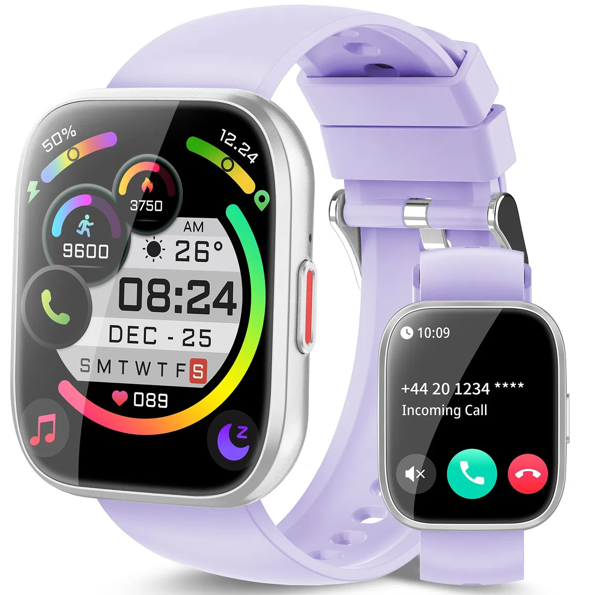 aycy Smartwatch Uomo Donna, 1,85'' Orologio Smartwatch con Effettua/Risposta Chiamate, 112 Modalità Sportive Fitness Tracker con Sonno/Cardiofrequenzimetro, IP68 Smart Watch per Android iOS, Viola