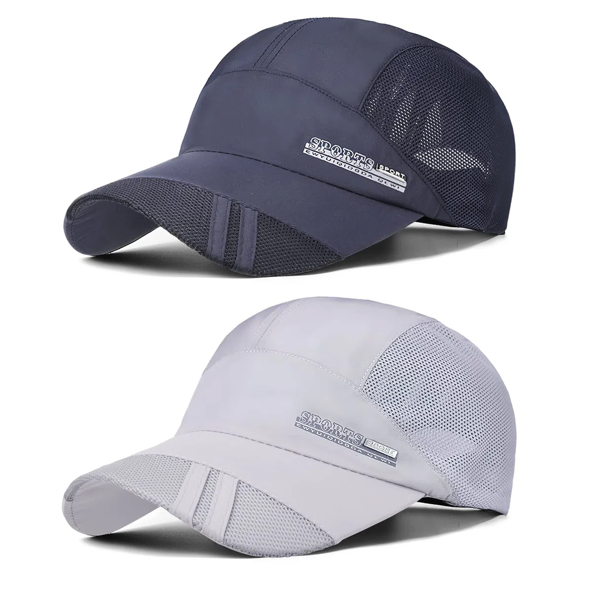 TAGVO Mesh Baseball cap, 2 Pack Summer Mesh Traspirante Quick Drying Sun Hats Unisex Running Visor cap con Fibbia Regolabile Chiusura