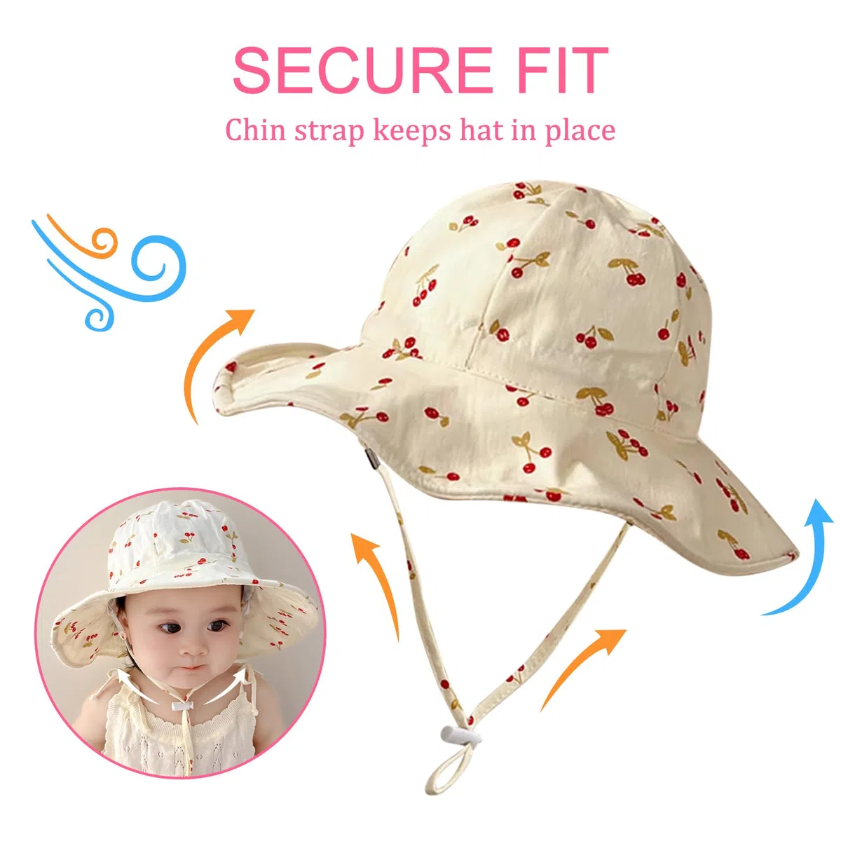 JSTHHTT 2 PCS Cappello da Sole Bambino Unisex, Cappello da Sole Regolabile in Cotone per Bambina, Cappellino Neonata, Cappellino Neonato, Cappello da Sole per Bambine e Ragazze, (6 Mesi-24 Mesi)