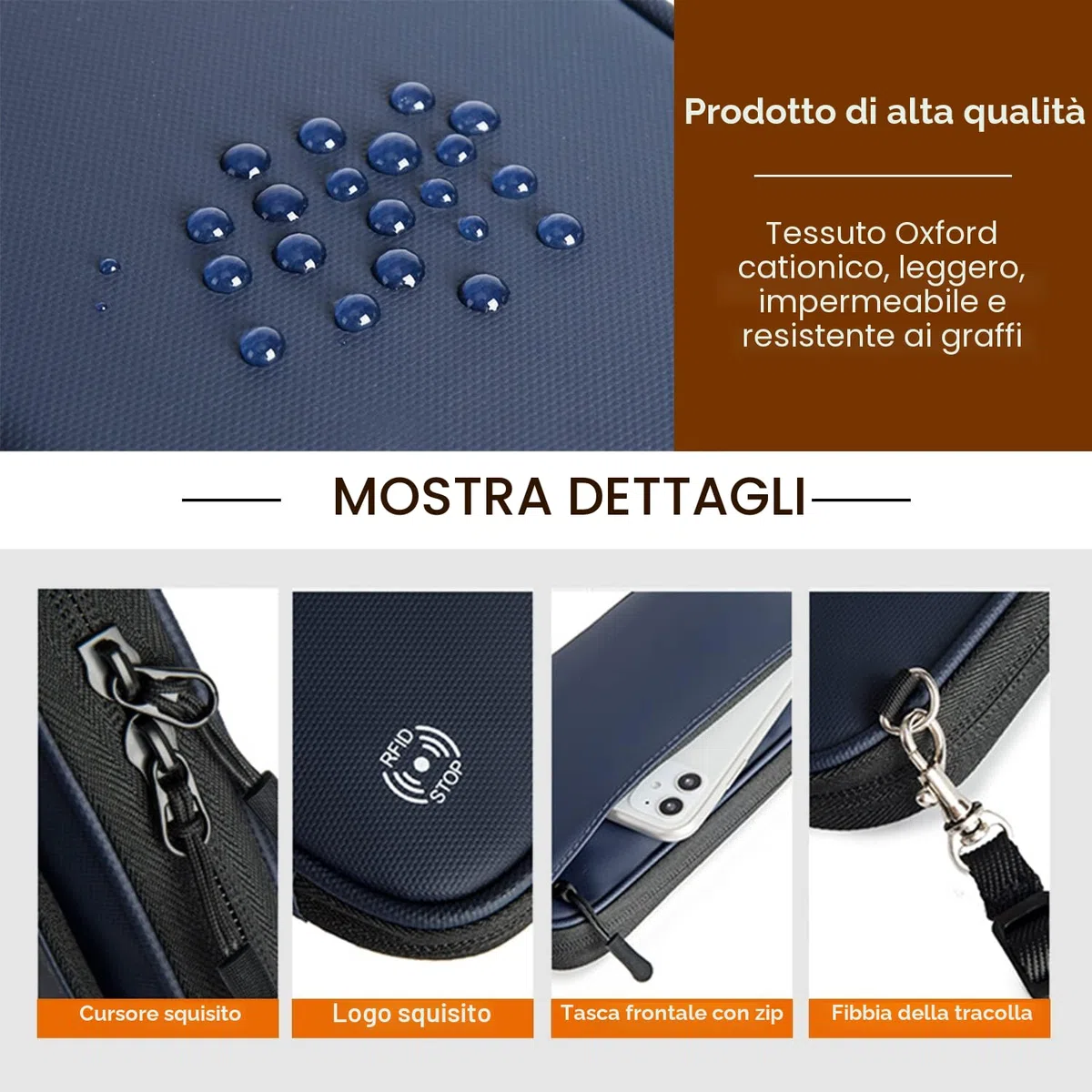 EPROICKS Portafoglio da Viaggio Porta Passaporto, Custodia Porta Passaporti Famiglia, Portadocumenti da Viaggio con Protezione RFID, Organizer per Carte di Credito, Carte D'Imbarco (blu)