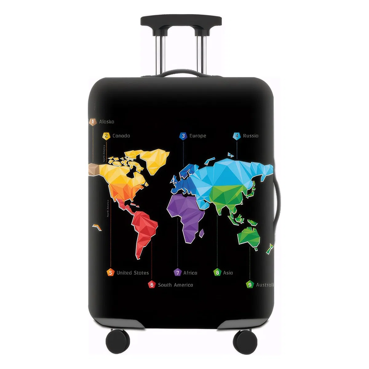 Custodia elastica da viaggio, lavabile, 18-32 pollici, custodia protettiva per bagagli, custodia da viaggio, con nastro per valigia, Nero , XL29-32Inch）