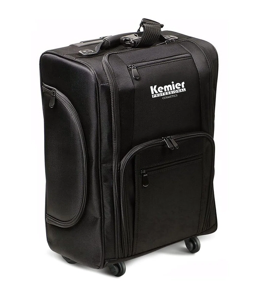 Organizer Portatile per Cosmetici, in Nylon Morbido Con Sacchetti, Nero