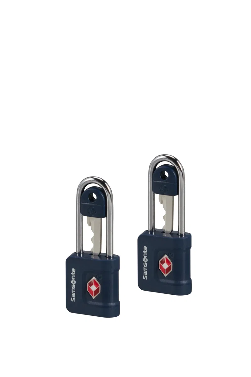 Samsonite TA Revolution – Lucchetto a chiave TSA (set da 2), lucchetto per bagagli sicuro per valigie e borse, Blu (Midnight Blue)