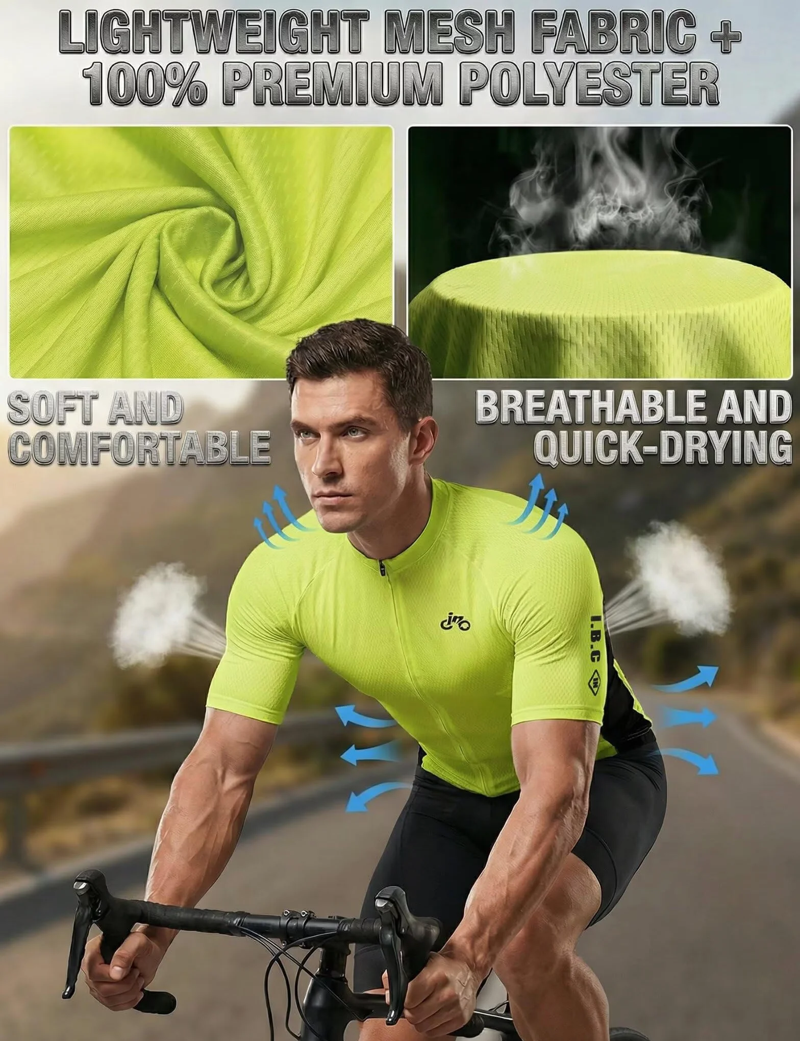 INBIKE Completo Ciclismo Uomo Estivo Maglia Ciclismo Salopette Bici da Strada Imbottite 3D Maglia MTB Asciugatura Rapida