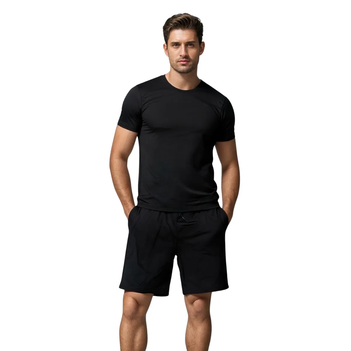 MAGIC SELECT Completo Sportivo Corto Uomo Estate. Maglietta e Pantaloni Corti Leggeri e Traspiranti con Tasche e Cordoncino Regolabile, Chandal Ideale per Gym, Running e Allenamento