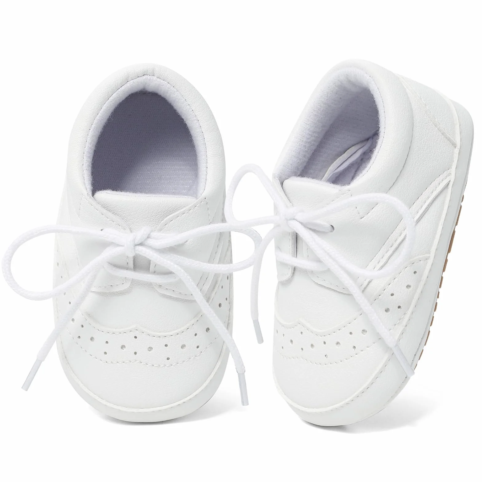 LACOFIA Scarpine Primi Passi Bimbo morbide Scarpe Stringate con Suola Morbida da Neonato