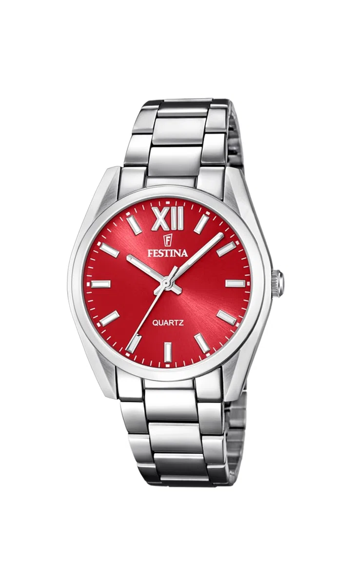Festina Orologio Donna Analogico Acciaio Inossidabile 316L Argento - Quarzo - Vetro minerale alta resistenza - Impermeabile 5 ATM F20622 - Boyfriend Collection