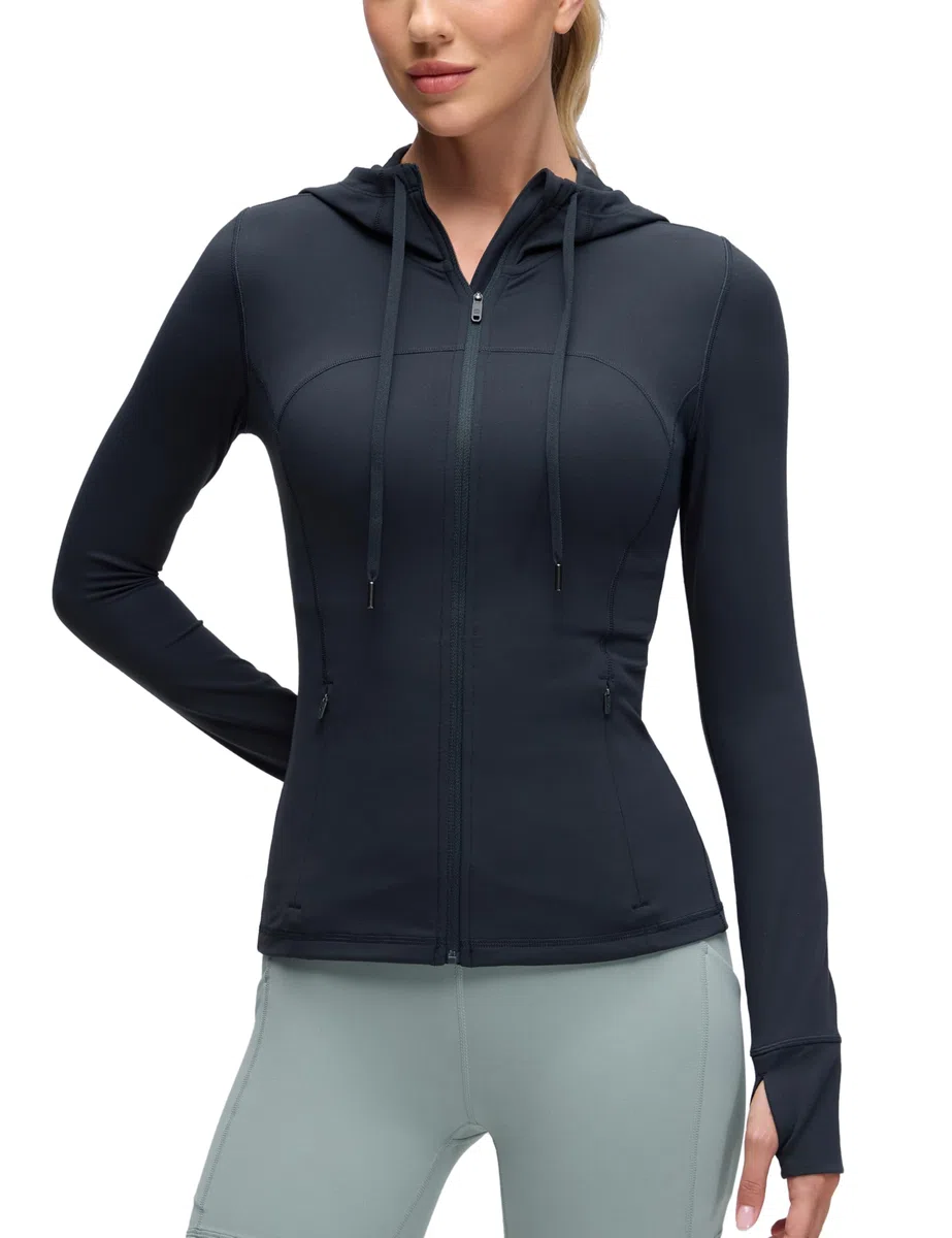 CRZ YOGA Giacca da allenamento da donna con zip e cappuccio