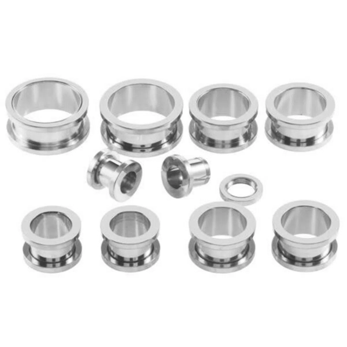 Aieci 2 Pezzo Dilatatore Acciaio Inossidabile Pircing Dilatatori Orecchini Ear Tunnel Plug Uomo Donna