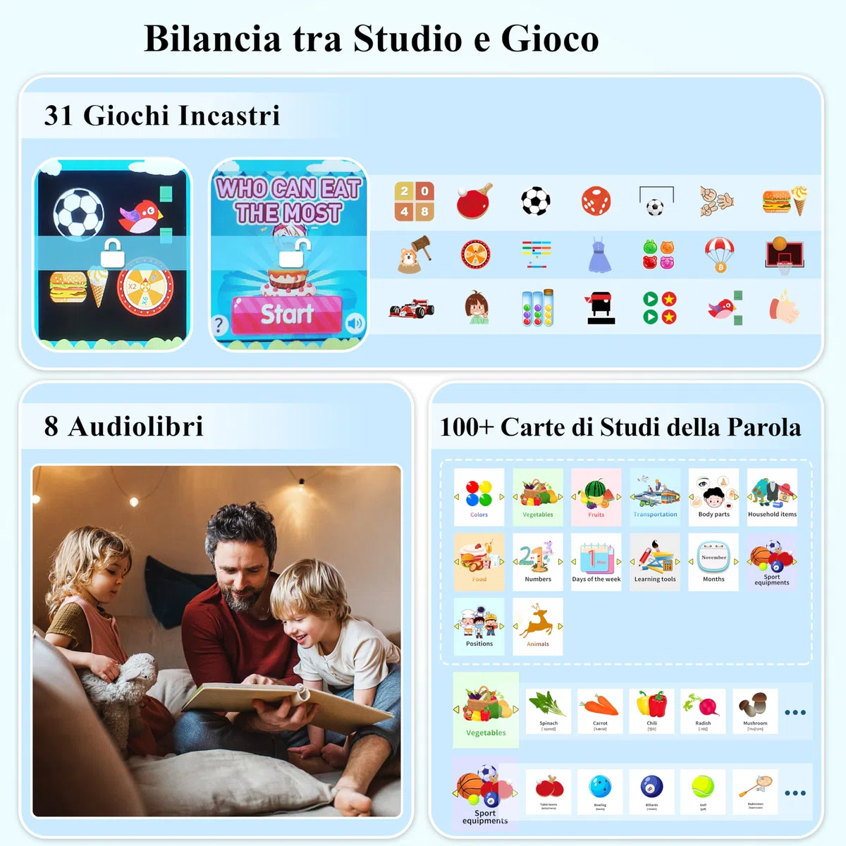 KALINCO Smartwatch Bambini Uomo Donna, 20+ Funzioni Orologio Ragazza Ragazzo, 30+ Giochi Sveglia Calcolatrice Contapassi Fotocamera Musica Torcia Abitudine Formazione, Bambino 5+ Anni Natale Regalo