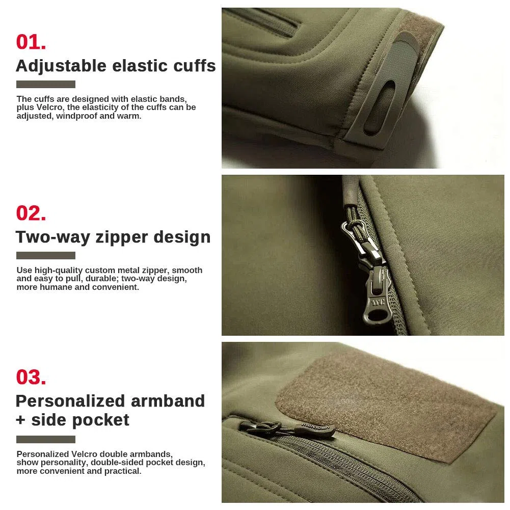 MakingDa - Giacca invernale impermeabile da uomo, con cappuccio, in stile casual, cappotto foderato in pile, giacca tattica militare, per lavoro, corsa, pesca, caccia, arrampicata