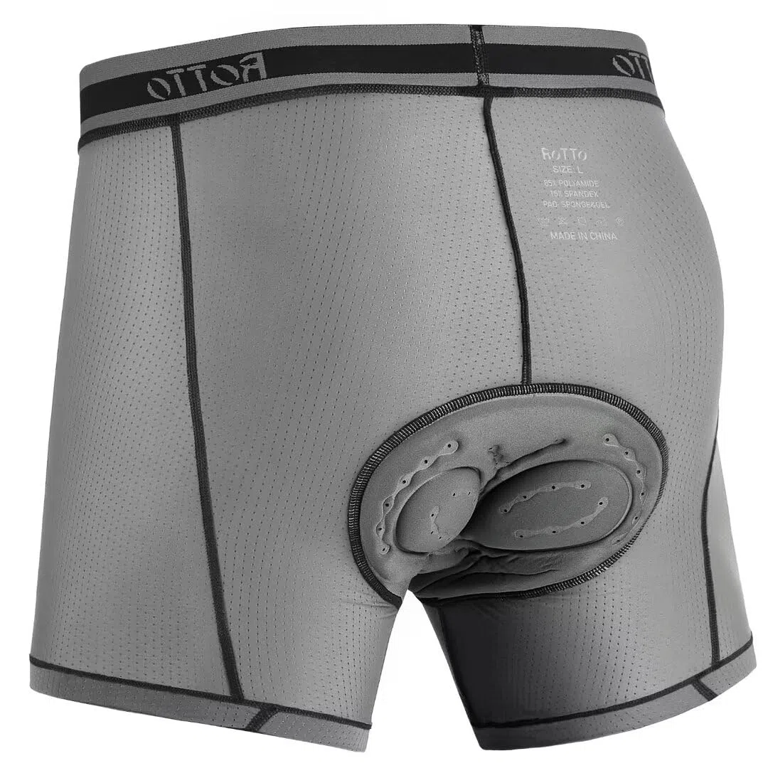 ROTTO Uomo Ciclismo Intimo con Imbottitura in Gel 3D Bici Pantaloncini Fodera MTB Traspirante ad Asciugatura Rapida