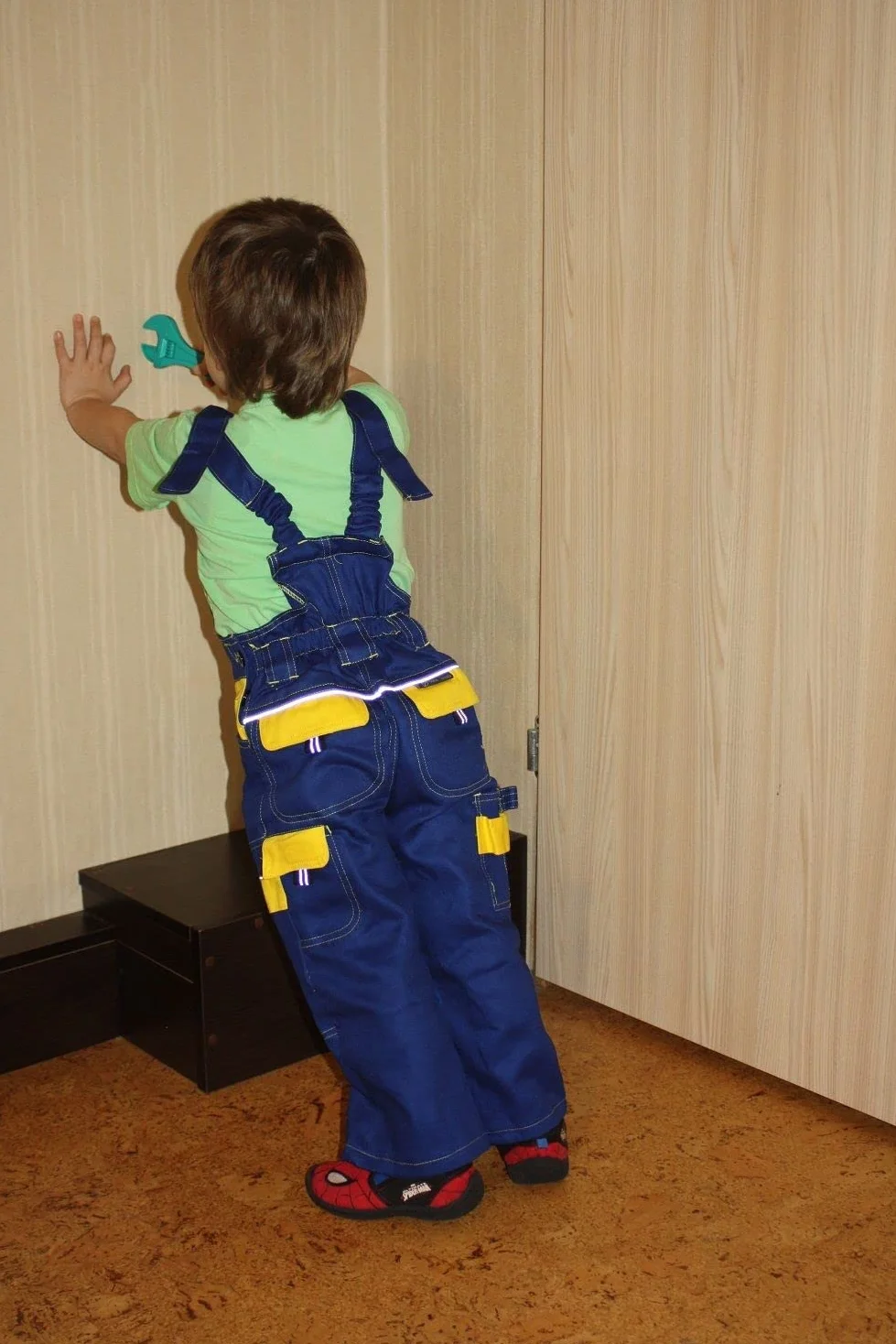 Bavaglino per bambini e bretelle Salopette per bambini pantaloni da lavoro tuta per bambini, 100% cotone abbigliamento professionale